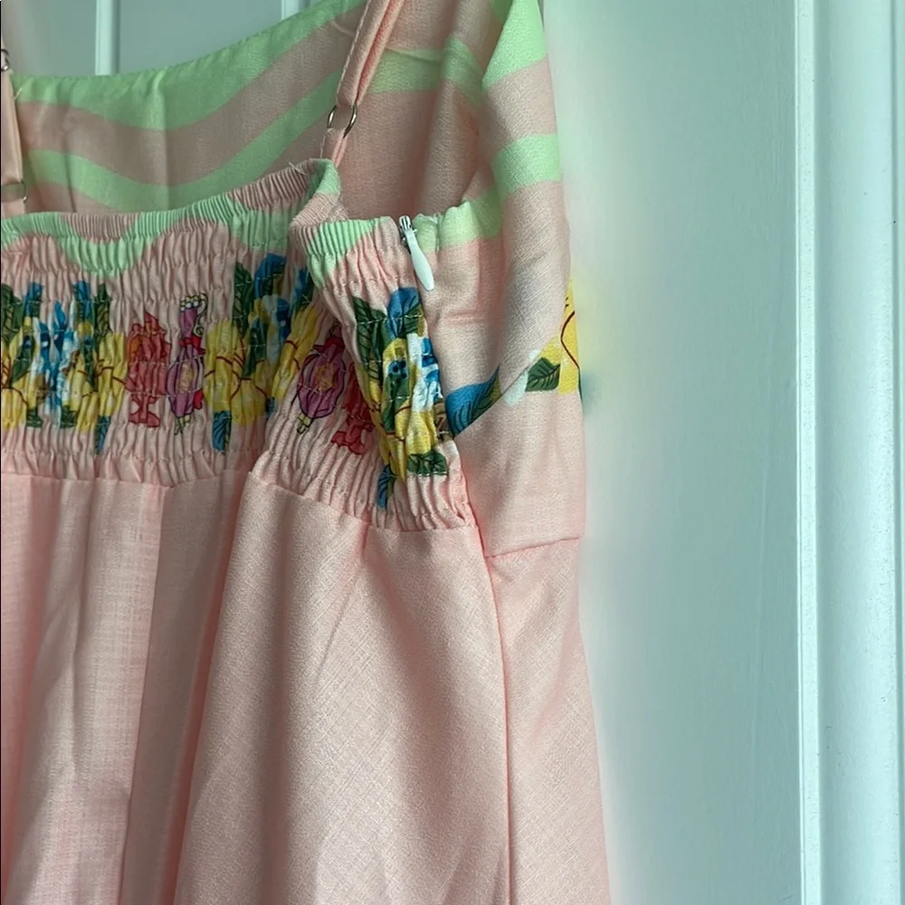Women's Pink Tropical Maxi Dress - Picture 7 of 7